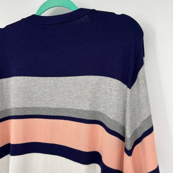 Liquid multi stripe long line Duster Sweater Open cardigan plus size 3X - Picture 12 of 16